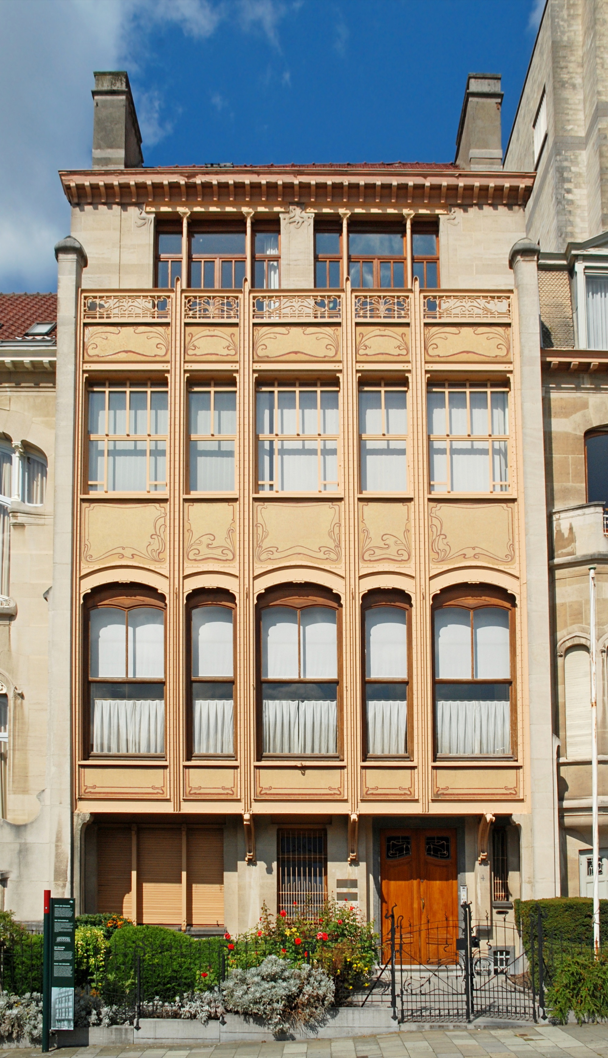 Facade of the Hôtel van Eetvelde by Victor Horta, Brussels